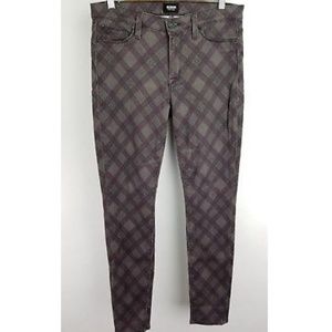 Hudson Pants Plaid Midrise Nico Super Skinny Sz 29